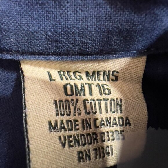 LL Bean Mens Large Regular Long Sleeve Button Up Blue Shirt - Picture 7 of 9